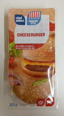 Chef select Cheeseburger vom Rind Rindfleishfrikadelle mit Gouda und Ketchup im Sesambrötchen 20995294 Rindfleischfrikadelle aus z.T. fein zerkleinertem Rindfleisch, ohne Fett gebraten, im Sesambrötch