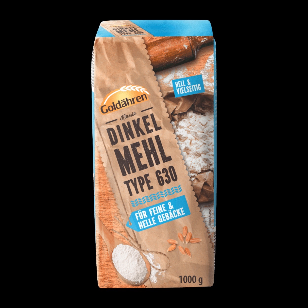 ALDI BACK FAMILY Dinkelmehl Type 630 (HELL GRÜN) hell & vielseitig 1kg Packung 1kg 1.09€