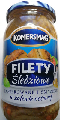 Filety śledziowe panierowane i smażone w zalewie octowej.